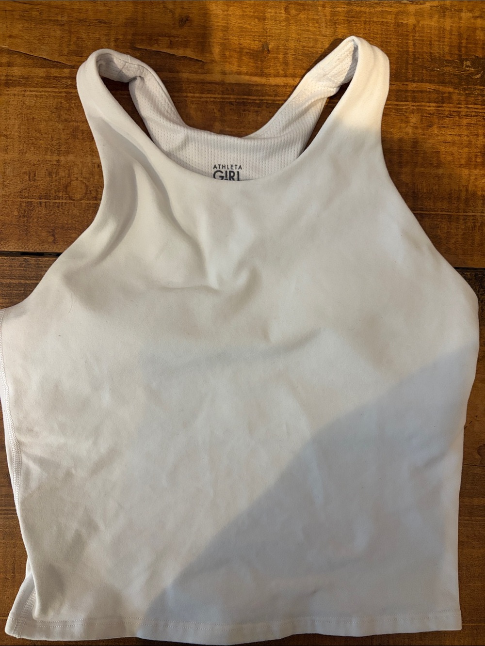 Athleta Girl White High-Neck Racerback Tank